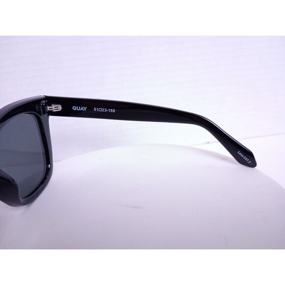 QUAY After Hours 51-23-150 Matte Black Smoke Lens Polarized Square Sunglasses - Picture 9 of 15